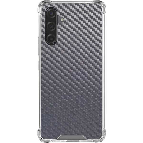 Silver Carbon Fiber Specialty Texture Material Galaxy A17 Clear Case