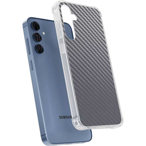 Silver Carbon Fiber Specialty Texture Material Galaxy A35 5G Clear Case