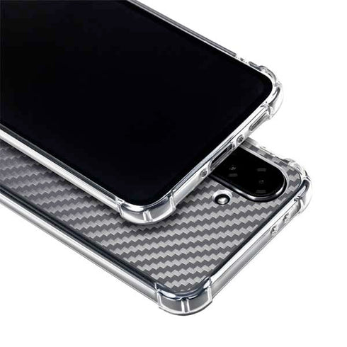 Silver Carbon Fiber Specialty Texture Material Galaxy A36 5G Clear Case