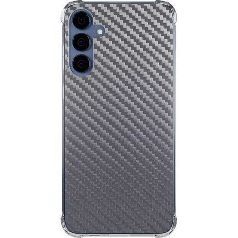Silver Carbon Fiber Specialty Texture Material Galaxy A55 5G Clear Case