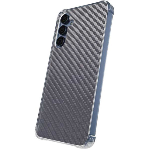 Silver Carbon Fiber Specialty Texture Material Galaxy A55 5G Clear Case