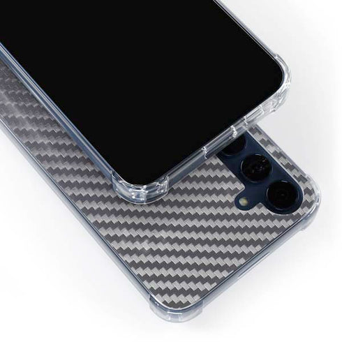 Silver Carbon Fiber Specialty Texture Material Galaxy A55 5G Clear Case