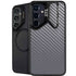 Silver Carbon Fiber Specialty Texture Material Galaxy S25 Plus Kickstand Case