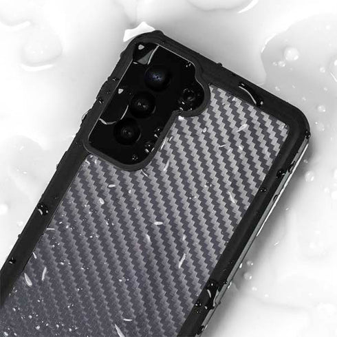 Silver Carbon Fiber Specialty Texture Material Galaxy S24 Plus Waterproof Case
