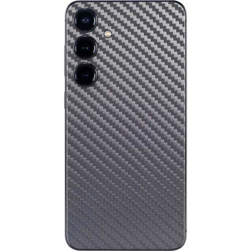 Silver Carbon Fiber Specialty Texture Material Galaxy S25 Skin