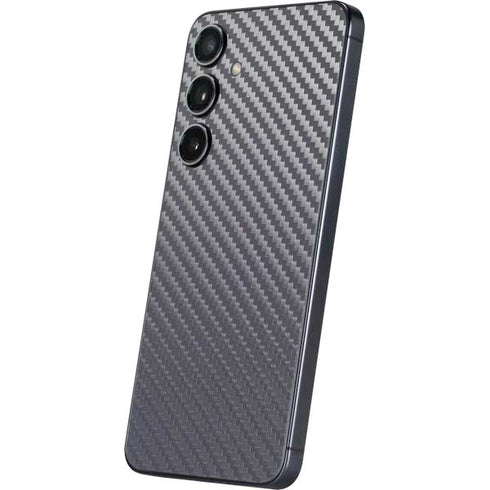 Silver Carbon Fiber Specialty Texture Material Galaxy S25 Skin