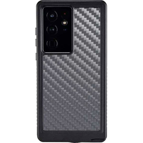 Silver Carbon Fiber Specialty Texture Material Galaxy S24 Ultra Waterproof Case