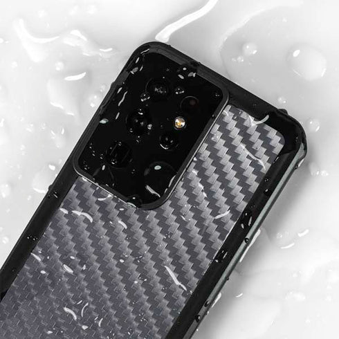 Silver Carbon Fiber Specialty Texture Material Galaxy S24 Ultra Waterproof Case