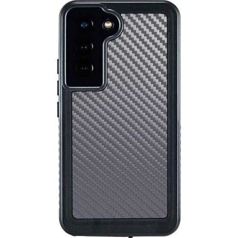 Silver Carbon Fiber Specialty Texture Material Galaxy S24 Waterproof Case