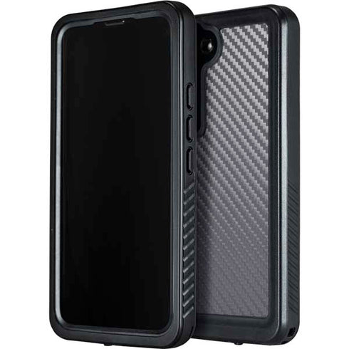Silver Carbon Fiber Specialty Texture Material Galaxy S24 Waterproof Case