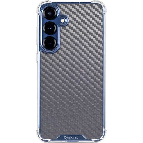 Silver Carbon Fiber Specialty Texture Material Galaxy S25 Clear Case