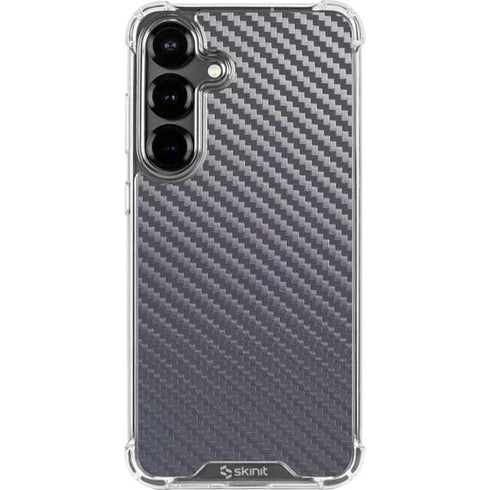 Silver Carbon Fiber Specialty Texture Material Galaxy S26 Clear Case