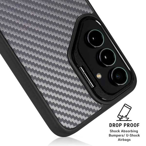 Silver Carbon Fiber Specialty Texture Material Galaxy S26 Plus Kickstand Case