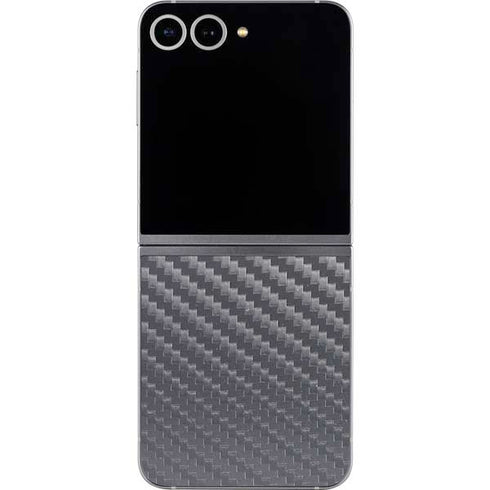 Silver Carbon Fiber Specialty Texture Material Galaxy Z Flip6 Skin