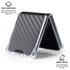 Silver Carbon Fiber Specialty Texture Material Galaxy Z Flip6 Clear Case
