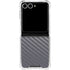 Silver Carbon Fiber Specialty Texture Material Galaxy Z Flip7 Clear Case