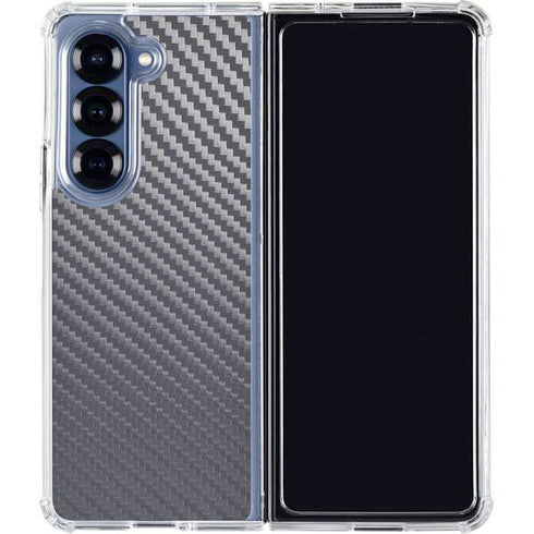 Silver Carbon Fiber Specialty Texture Material Galaxy Z Fold6 Clear Case