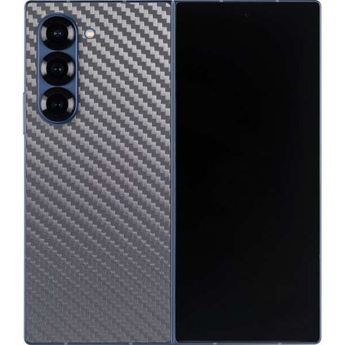 Silver Carbon Fiber Specialty Texture Material Galaxy Z Fold6 Skin