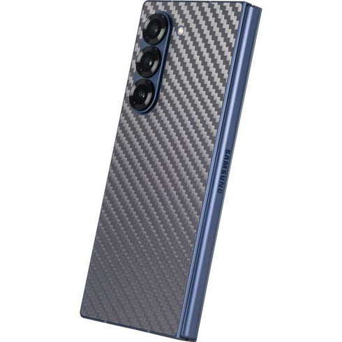 Silver Carbon Fiber Specialty Texture Material Galaxy Z Fold6 Skin