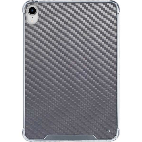 Silver Carbon Fiber Specialty Texture Material iPad 11th Gen (2025) Clear Case