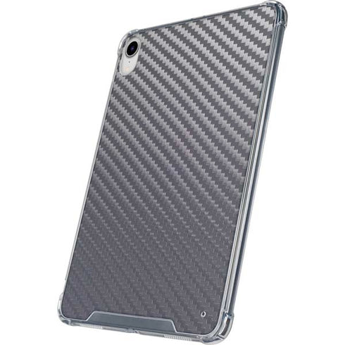 Silver Carbon Fiber Specialty Texture Material iPad 11th Gen (2025) Clear Case