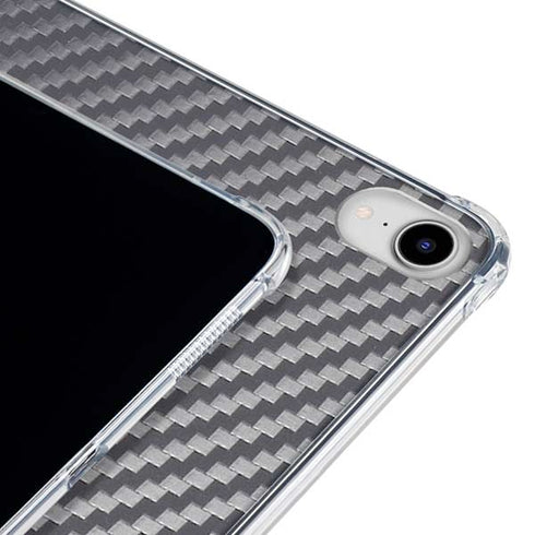 Silver Carbon Fiber Specialty Texture Material iPad 11th Gen (2025) Clear Case