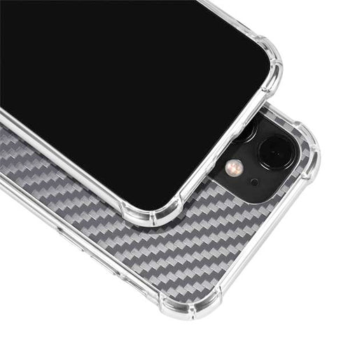 Silver Carbon Fiber Specialty Texture Material iPhone 12 Clear Case