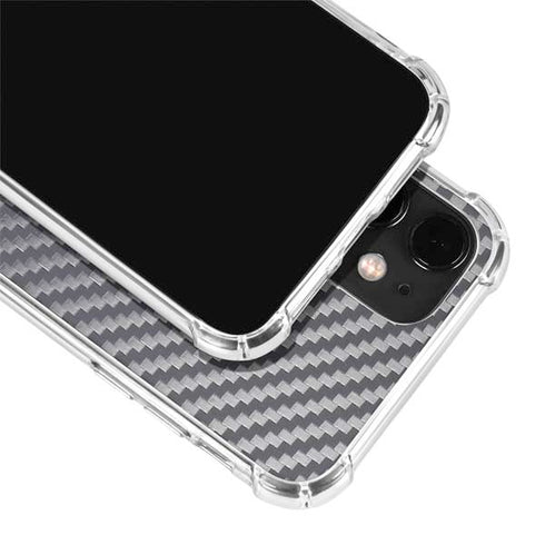 Silver Carbon Fiber Specialty Texture Material iPhone 12 Mini Clear Case