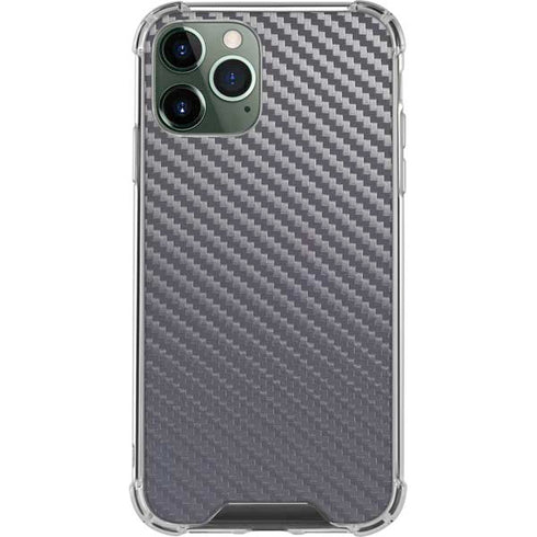 Silver Carbon Fiber Specialty Texture Material iPhone 12 Pro Clear Case
