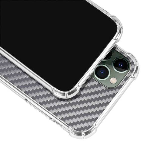Silver Carbon Fiber Specialty Texture Material iPhone 12 Pro Clear Case
