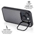 Silver Carbon Fiber Specialty Texture Material iPhone 14 Plus Kickstand Case