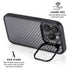Silver Carbon Fiber Specialty Texture Material iPhone 14 Pro Max Kickstand Case