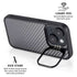 Silver Carbon Fiber Specialty Texture Material iPhone 15 Plus Kickstand Case