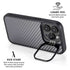 Silver Carbon Fiber Specialty Texture Material iPhone 15 Pro Kickstand Case