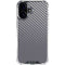 Silver Carbon Fiber Specialty Texture Material iPhone 16 Plus Clear Case