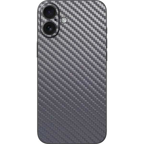 Silver Carbon Fiber Specialty Texture Material iPhone 16 Plus Skin