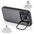 Silver Carbon Fiber Specialty Texture Material iPhone 16 Pro Max Kickstand Case