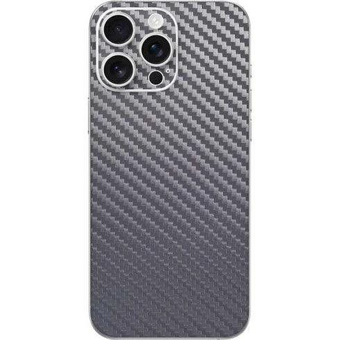 Silver Carbon Fiber Specialty Texture Material iPhone 16 Pro Max Skin