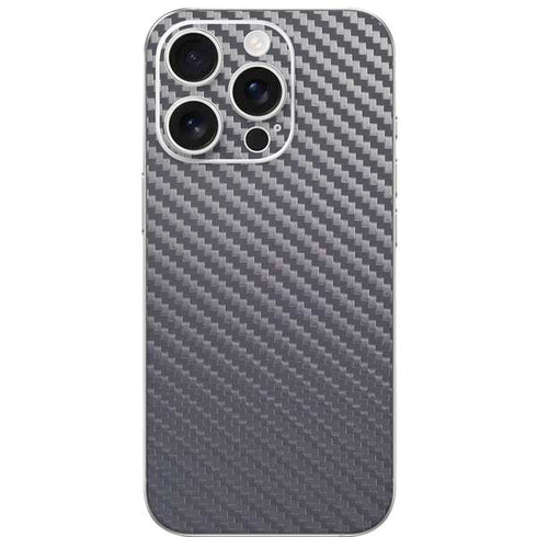 Silver Carbon Fiber Specialty Texture Material iPhone 16 Pro Skin