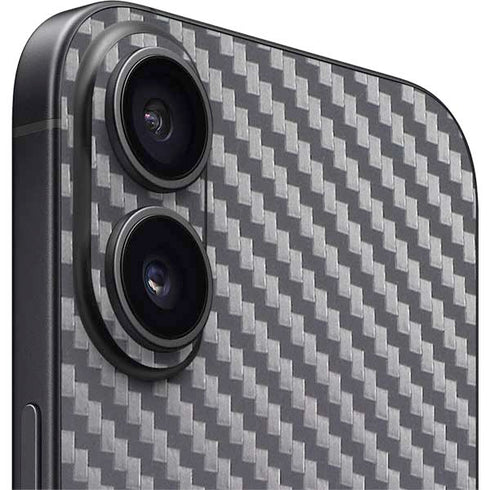 Silver Carbon Fiber Specialty Texture Material iPhone 16 Skin