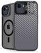 Silver Carbon Fiber Specialty Texture Material iPhone 16e Kickstand Case