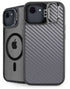 Silver Carbon Fiber Specialty Texture Material iPhone 16e Kickstand Case
