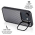 Silver Carbon Fiber Specialty Texture Material iPhone 16e Kickstand Case