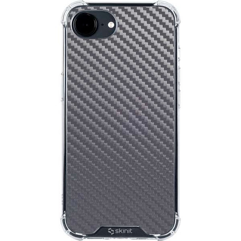 Silver Carbon Fiber Specialty Texture Material iPhone 16e Clear Case