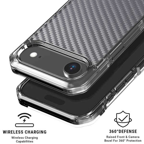Silver Carbon Fiber Specialty Texture Material iPhone 17 Air Clear Case
