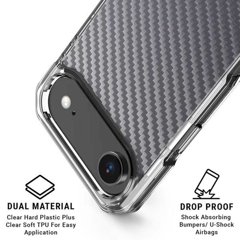 Silver Carbon Fiber Specialty Texture Material iPhone 17 Air Clear Case