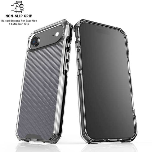 Silver Carbon Fiber Specialty Texture Material iPhone 17 Air Clear Case