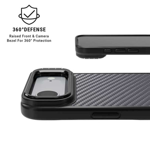 Silver Carbon Fiber Specialty Texture Material iPhone 17 Air Kickstand Case