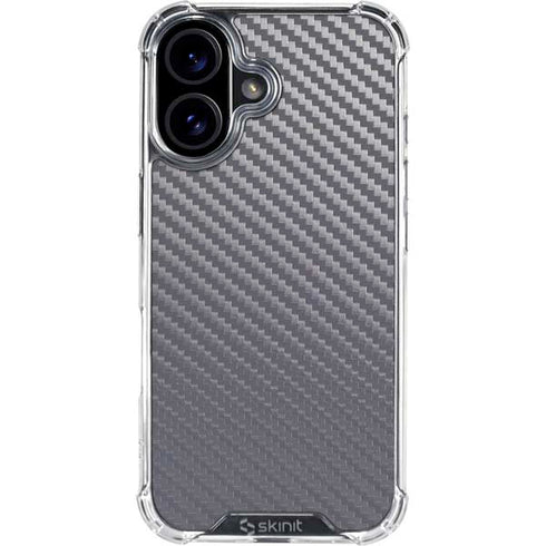 Silver Carbon Fiber Specialty Texture Material iPhone 17 Clear Case