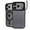 Silver Carbon Fiber Specialty Texture Material iPhone 17 Pro Kickstand Case